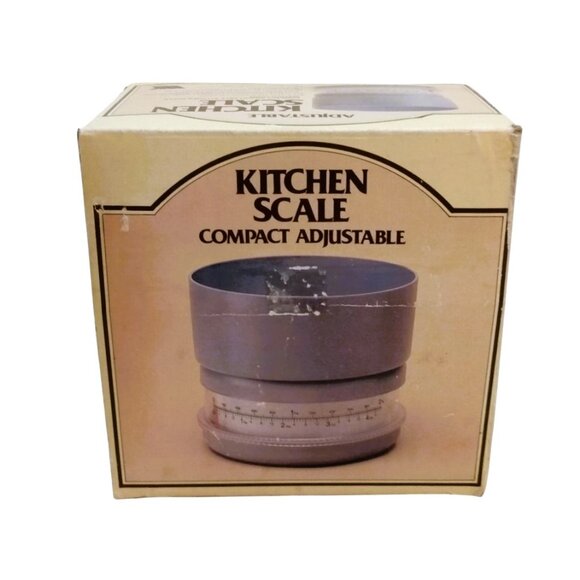 Vin. 1980's Wall-Collins Adjustable- 2kg. Blue Kitchen Scale With Bowl-orig. Box - Picture 12 of 16